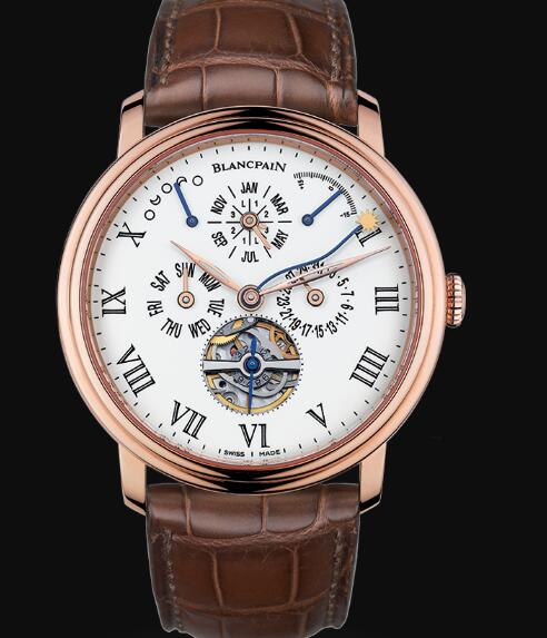 Review Blancpain Villeret Watch Review Équation du Temps Marchante Replica Watch 6638 3631 55B - Click Image to Close